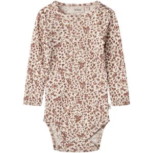 Wheat Romper L/æ - Lucca - Rose Bloemen - Wheat - 62 - Romper L/S