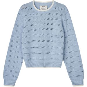 Mads Nørgaard Blouse - Gebreid - Inga - Kasjmier Blue/Vanilla Ic - Mads Nørgaard - 8 jaar (128) - Shirts