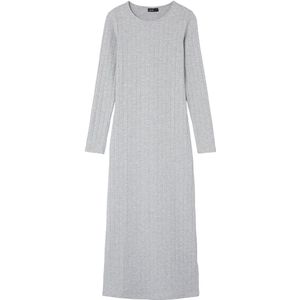LMTD Jurk l/s - Rib - NlfLunne - Light Grey Melange - LMTD - 13 jaar (158) - Jurk