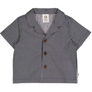 Müsli Overhemd - Poplin Stripe - Conditioner Cream/Nacht Blue - Müsli - 1 jaar (80) - Hemd S/S