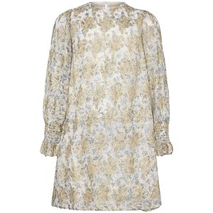 Sofie Schnoor Meisjes Jurk - Wit/Lichtblauw m. Goud - Sofie Schnoor - 14 jaar (164) - Jurk