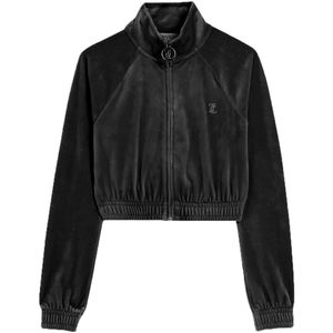 Juicy Couture Cardigan - Tasha - Fluweel - Zwart - Juicy Couture - Teen - XS - Xtra Small - Cardigan