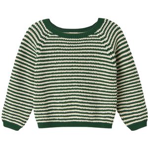 MarMar Blouse - Gebreid - Turijn - Garden Green Stripe - MarMar - 10 jaar (140) - Shirts