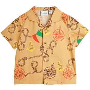 Mini Rodini Overhemd - Nautische Aop - Beige - Mini Rodini - 4-5 jaar (104-110) - Hemd S/S