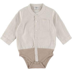 Hust and Claire Hemdromper l/s - Bertil - Beige/Off White - Hust and Claire - 50 - Romper L/S