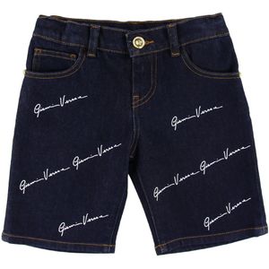Versace Shorts - Denim - Navy m. Allover Logo - Versace - 10 jaar (140) - Shorts