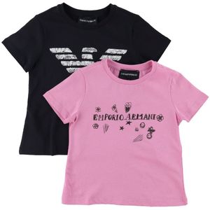 Emporio Armani T-shirts - 2-pack - Navy/Flamingo - Emporio Armani - 10 jaar (140) - T-Shirts