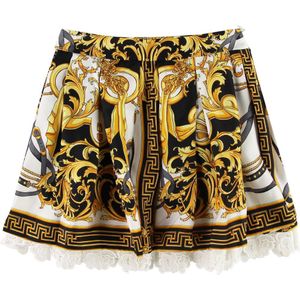 Versace Rok - Zijde - Zwart/Wit m. Goudprint - Versace - 10 jaar (140) - Rok