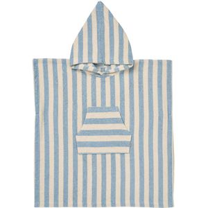 Wheat Handdoek Poncho - Klein - Badstof - Blue Zwemmen Stripe - Wheat - 1-2 jaar (80-92) - Babyhanddoek