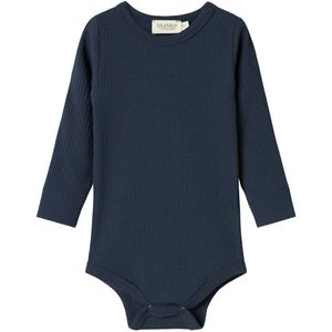 MarMar Romper l/s - Rib - Plain - Piloot Navy - MarMar - 56 - Romper L/S