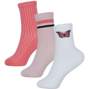 Name It Sokken - 3-pack - NkfLuna - Bright White/Rapture Rose - Name It - 34/36 - Sokken