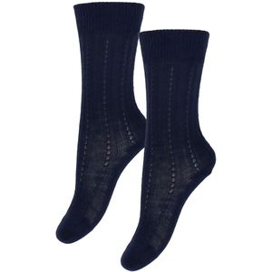 FUB Sokken - Wol - Rib - 2-pack - Dark Navy - FUB - 19/21 - Sokken