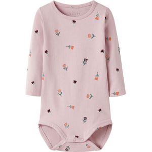 Name It Romper l/s - NbfVandora - Gepolijst Lilac/Bloemen - Name It - 56 - Romper L/S