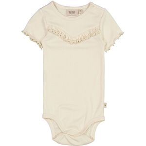 Wheat Romper s/s - Rib - Eierschaal m. Ruche - Wheat - 56 - Romper S/S