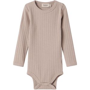 MarMar Romper l/s - Pointelle - Benedictus - Soft Beige - MarMar - 56 - Romper L/S
