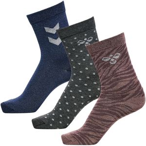 Hummel Sokken - hmlAlfie - 3-pack - Sparrow m. Glitter - Hummel - 24/27 - Sokken