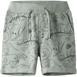 Name It Sweatshorts - NmmVermo - Aqua Grijs/Tone Dino - Name It - 3 jaar (98) - Shorts