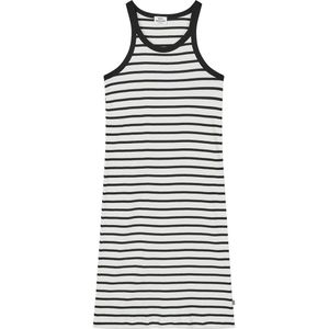 Mads Nørgaard Jurk - Rib - Carna - Vanilla Ice/Zwart - Mads Nørgaard - 10 jaar (140) - Jurk
