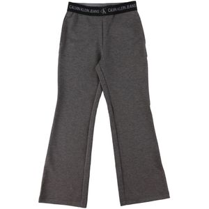 Calvin Klein Broek - Punto Logo Tape Flare - Donkergrijs Gevlekt - Calvin Klein - 14 jaar (164) - Broeken - Katoen