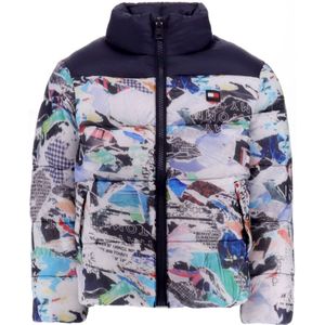 Tommy Hilfiger Gevoerde Jas - Rwb-collage Puffer - White Allover - Tommy Hilfiger - 3 jaar (98) - Donsjassen