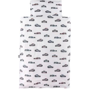 Nørgaard Madsens Beddengoed - Junior - Wit m. Raceauto's - Nørgaard Madsens - Julinor - Beddengoed - Junior