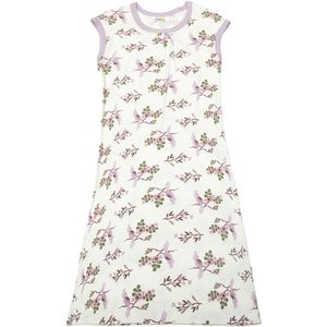 Joha Nachthemd - Bamboe - Off White/Paars m. Papegaai - Joha - 90 - Nachthemd