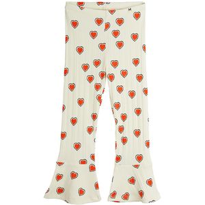 Mini Rodini Broek - Rib - Offwhite m. Harten - Mini Rodini - 6-7 jaar (116-122) - Broeken - Katoen