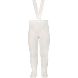 Condor Panty's m. Bretellen - Rib - Wit - Condor - 1-2 jaar (80-92) - Panty's