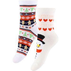 Kids Only Sokken - 2-pack - KogChristmas - Cloud Dancer/Snowman - Kids Only - 34/36 - Sokken