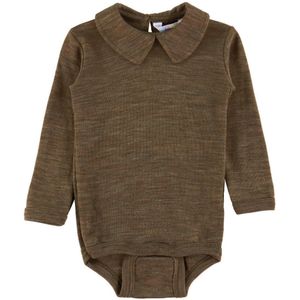 Joha Romper l/s - Wol/Zijde - Bruin Gevlekt - Joha - 50 - Romper L/S