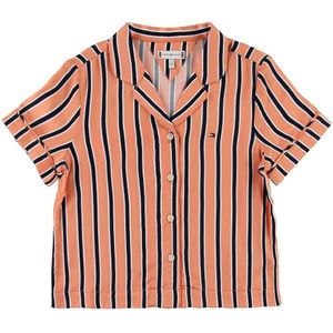 Tommy Hilfiger Overhemd - Resort Stripe - Oranje - Tommy Hilfiger - 10 jaar (140) - Hemd S/S