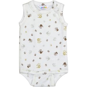 Joha Romper u/æ - Off White m. Print - Joha - 50 - Romper Mouwloos