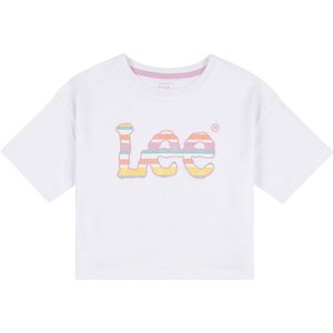 Lee T-Shirt - Stripe Grafisch - Bright White - Lee - 8-9 jaar (128-134) - T-Shirts