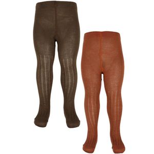 Minymo Panty's - 2-pack - Rib - Bamboe - Cocoa Brown - Minymo - 104/110 - Panty's