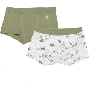 Joha Boxershorts - 2-pack - Bamboe - Groen/Off White m. Print - Joha - 90 - Boxershorts