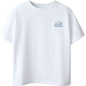 Name It T-Shirt - NkmFrederik - Bright White m. Print - Name It - 7-8 jaar (122-128) - T-Shirts