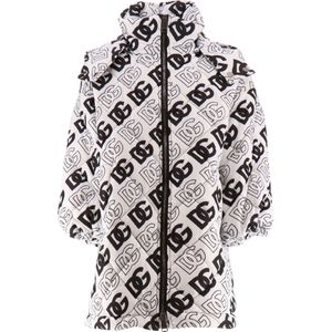 Dolce & Gabbana Gevoerde Jas - Logo - Wit m. Zwart - Dolce & Gabbana - 4 jaar (104) - Donsjassen