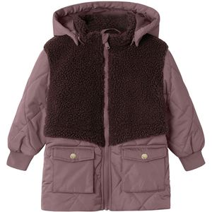 Name It Gevoerde Jas m. Fleece Teddy - NmfMika - Grape Shake - Name It - 1 jaar (80) - Donsjassen