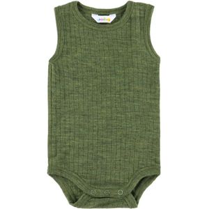 Joha Romper mouwloos - Wol - Rib - Donker Olijf - Joha - 50 - Romper Mouwloos