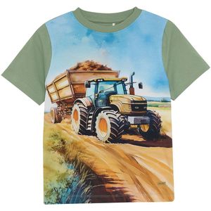 Minymo T-Shirt - Heg Green m. Print - Minymo - 1½ jaar (86) - T-Shirts