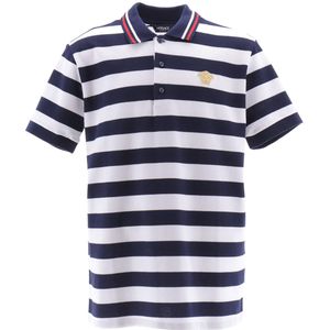 Versace Polo - Navy/Wit Gestreept m. Tekst - Versace - 12 jaar (152) - Polo