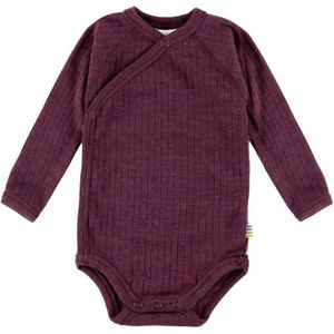 Joha Wikkelromper l/s - Wol - Rib - Pruim - Joha - 40 - Romper L/S