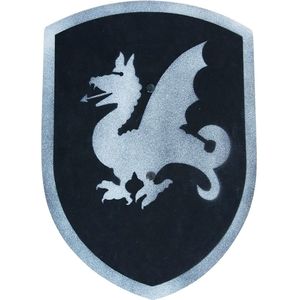 Den Goda Fen Kostuum - Ridderschild - Zwart/Zilver - Den Goda Fen - OneSize - Kostuum