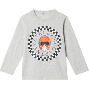 Stella McCartney Kids Blouse - Grijs Gevlekt m. Logo - Stella McCartney Kids - 8 jaar (128) - Shirts