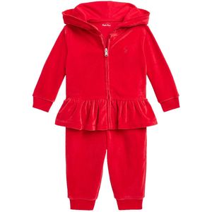 Polo Ralph Lauren Veloursset - Rood - Polo Ralph Lauren - 1 jaar (80) - Velours Broek