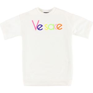 Young Versace Jurk - Zweet - Wit m. Multicolour Logo - Versace - 6 jaar (116) - Jurk