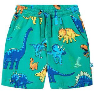 Småfolk Shorts - Teal m. Dinosaurussen - Småfolk - 3-4 jaar (98-104) - Shorts