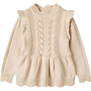 Fliink Blouse - Gebreid - Viscose - Alilly Peplum - Zandschelp - Fliink - 86 - Shirts