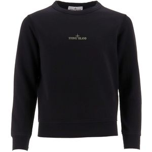Stone Island Sweatshirt - Zwart m. Logo - Stone Island - 10 jaar (140) - Sweatshirt