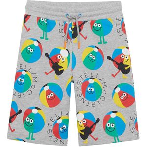 Stella McCartney Kids Sweatshorts - Grijs Gevlekt m. Strandballe - Stella McCartney Kids - 4 jaar (104) - Shorts